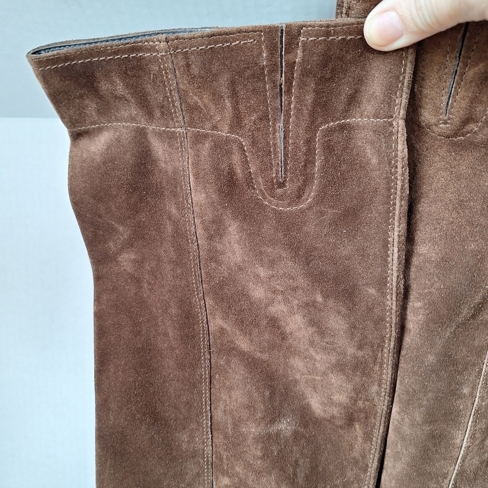 Paul Green Munchen Dazzle Brown Suede Over The Knee Womens Heeled Boots Size 7 - Picture 5 of 9